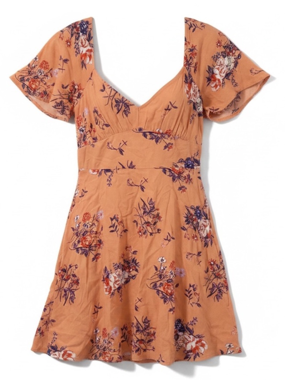 Abound Peach Floral Mini Dress Size Small New with Tag